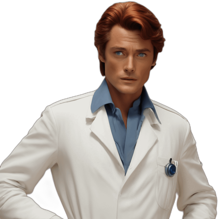 alain delon young space doctor blue eyes neat red hair emoji