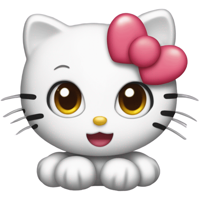 Hello Kitty, with heart eyes emoji