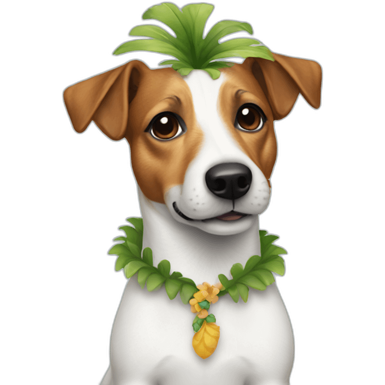 Jack russell dressed hawaïen emoji