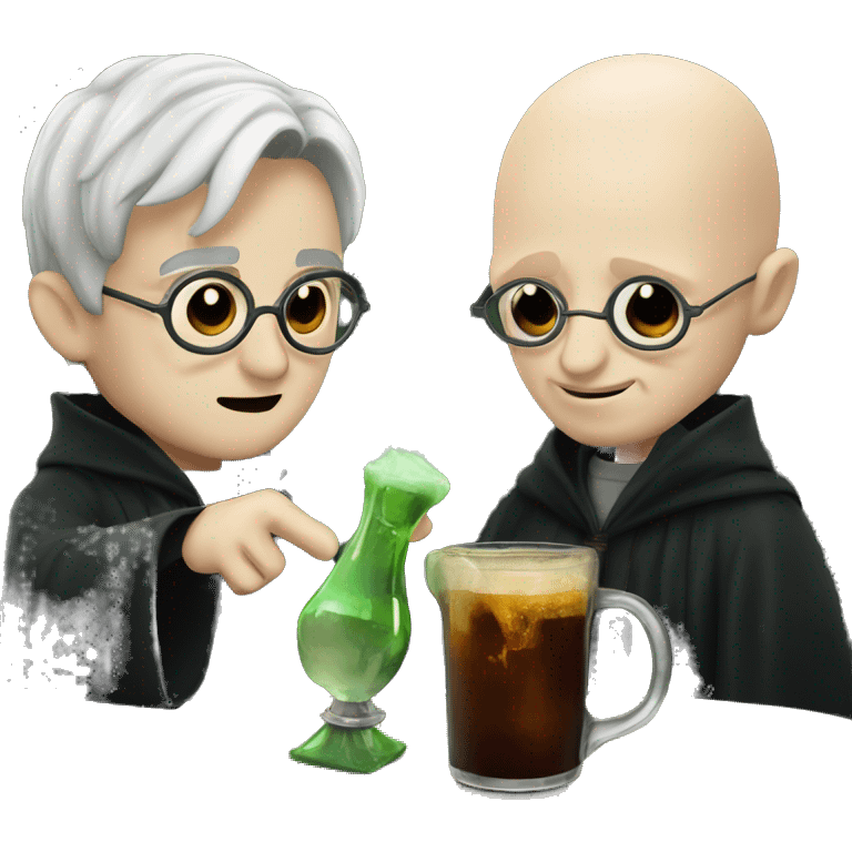 Harry potter drinking with voldemort  emoji