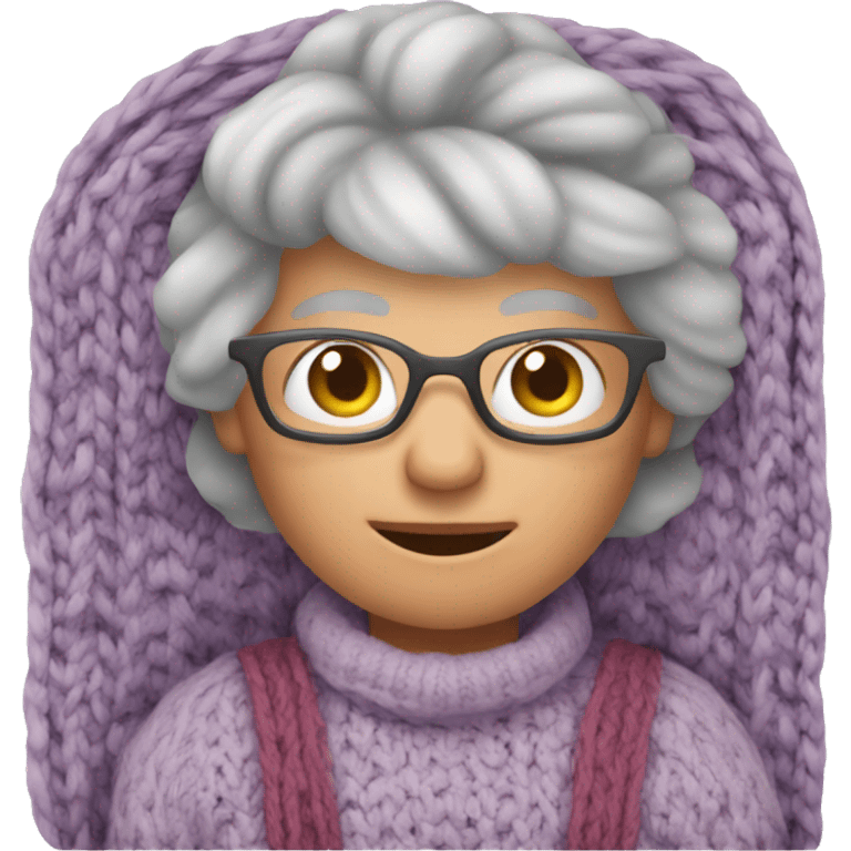 knitting grandmom emoji