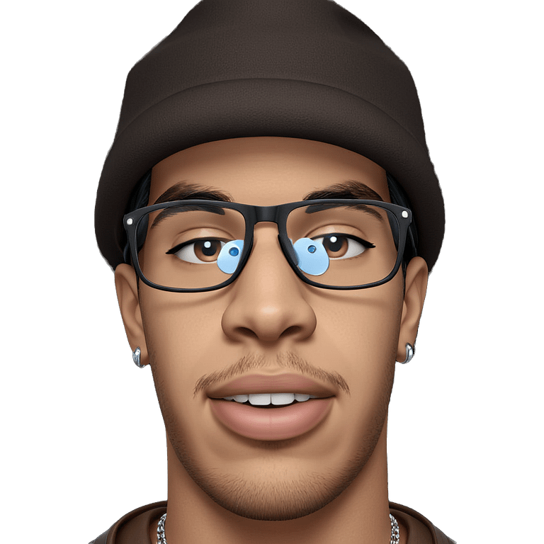 male wearing hat and jewelry emoji