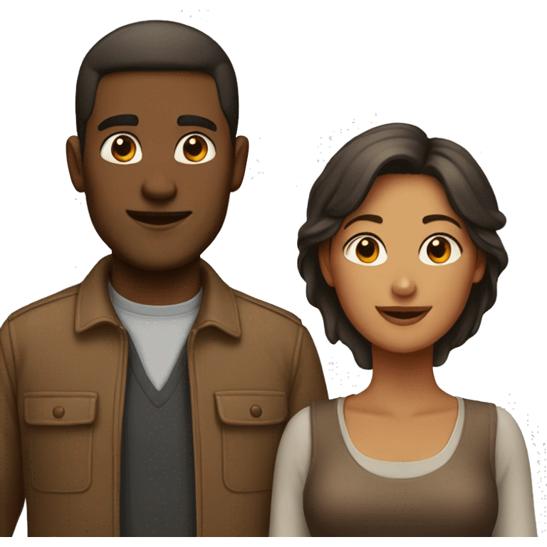 Matching brown man and woman emoji