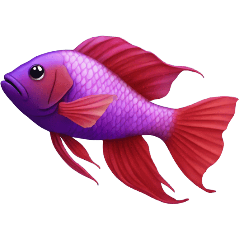 red and purple beta fish emoji