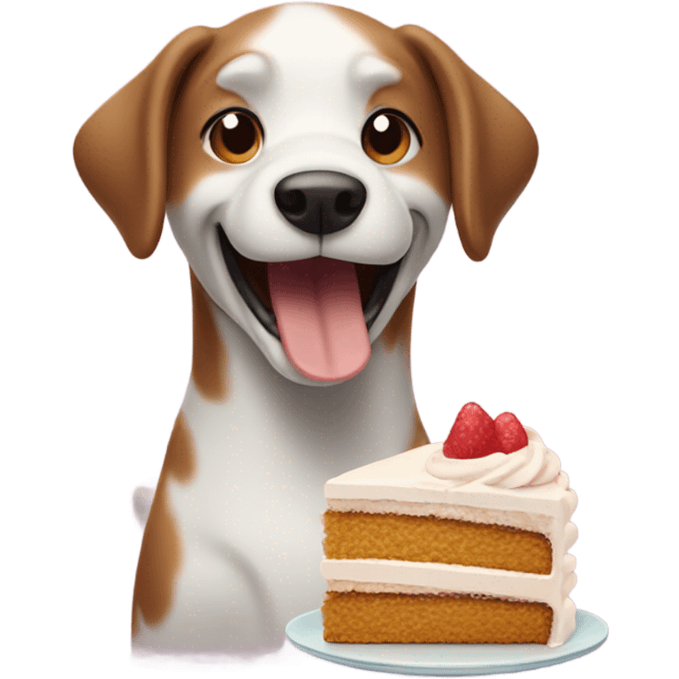 Dog eating cake emoji