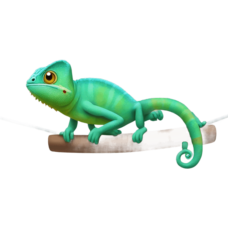 Chameleon on a trampoline emoji