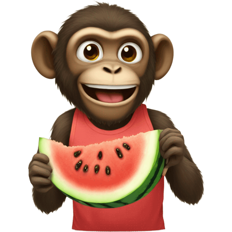 Monkey eating watermelon emoji