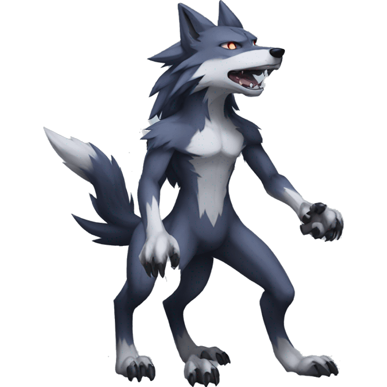 Edgy Digimon-Wolf full body emoji