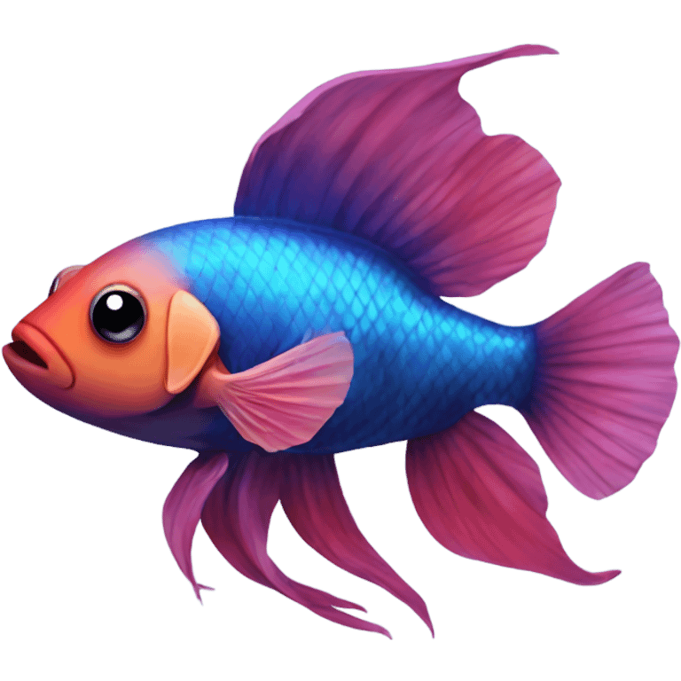 Beta fish with a human face emoji