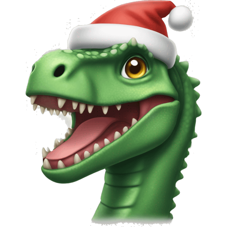 Quero um dinossauro com uma touca de Natal emoji