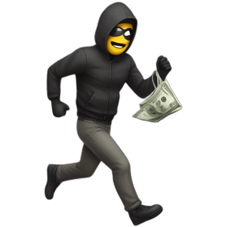 Robber runs with a bag of money emoji