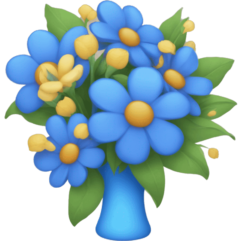 Blue flower Bouquet  emoji