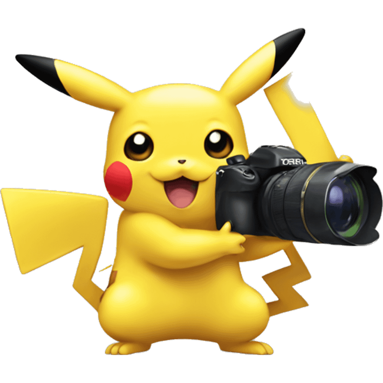 pikachu taking a photo emoji