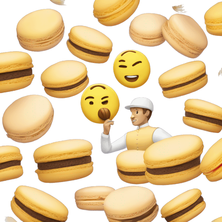 Macron qui mange un macaron emoji