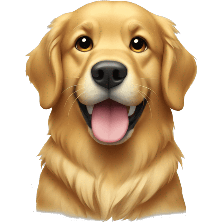 Golden retriever saluting emoji