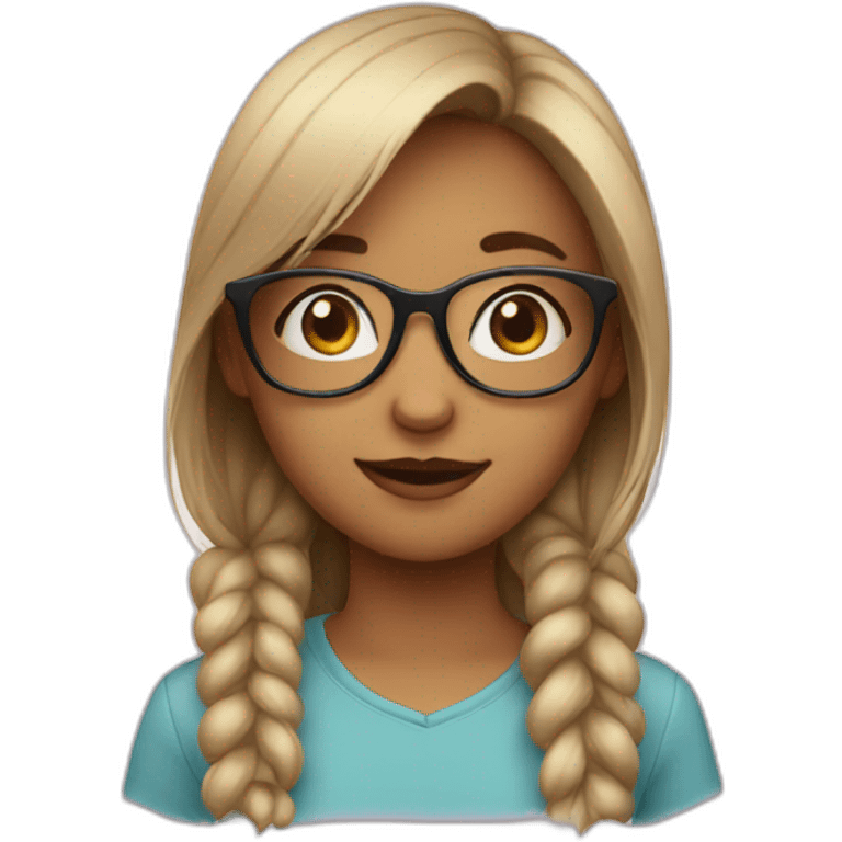 A girl with glasses emoji