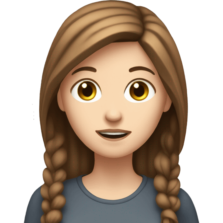 A white girl brown hair is speaking to 🎤, creating a podcast emoji