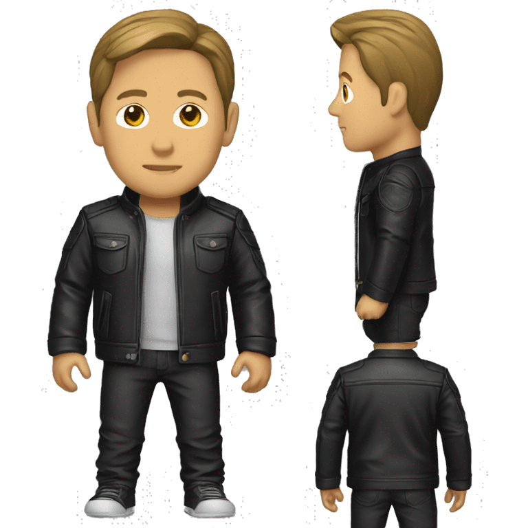 black leather jacket Jensen Huang style emoji