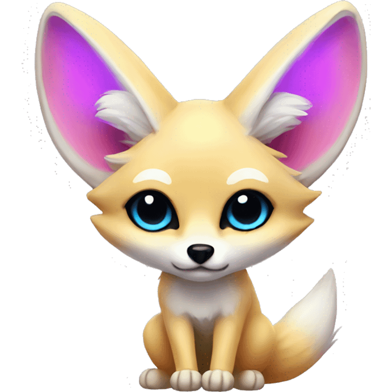 Kawaii neon fennec fox    emoji