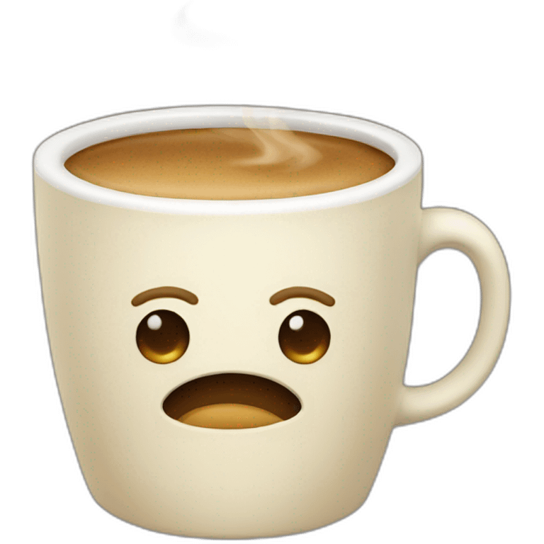 Coffee cup with quit in the cream emoji