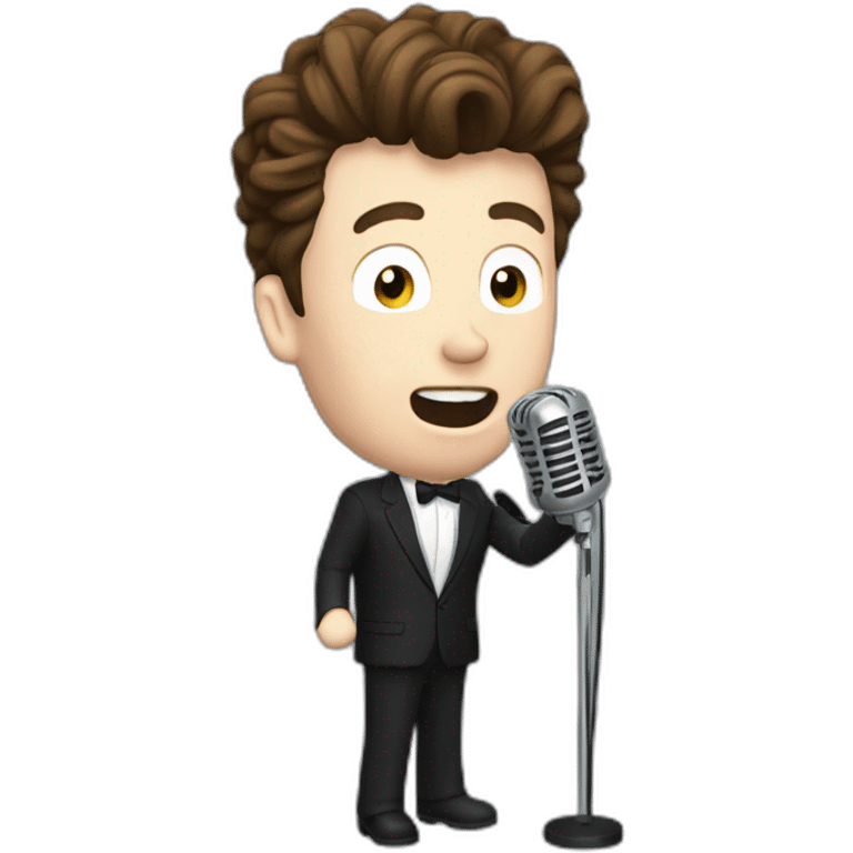 Rick Astley singing with microphone  emoji