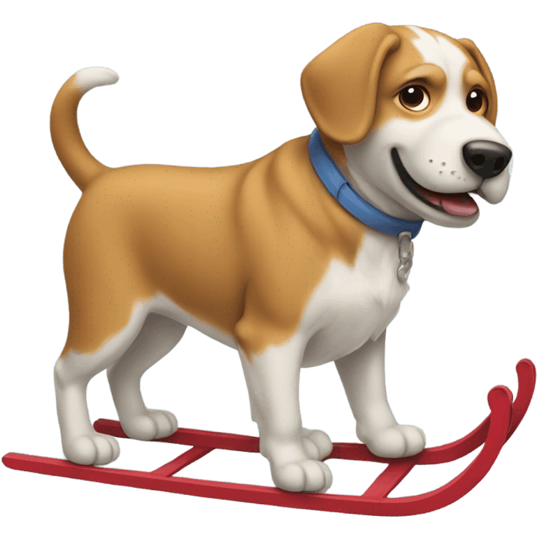 Dog pulling sled emoji