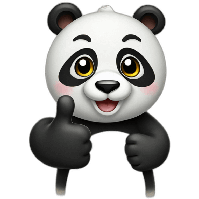 cute panda thumbs up emoji