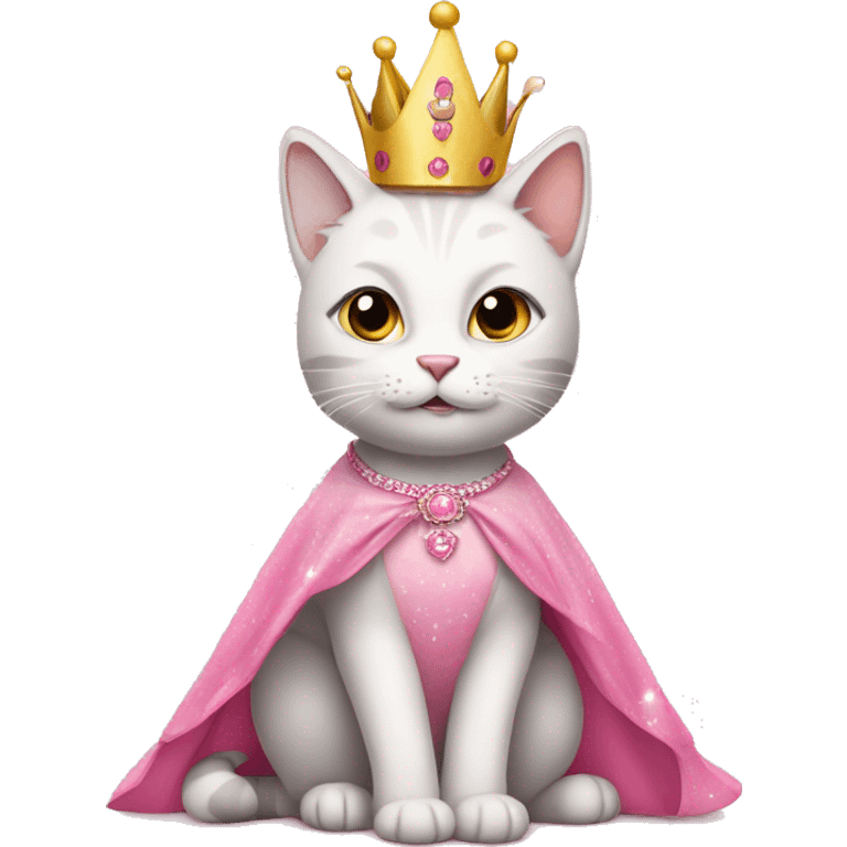 birthday cat in a pink princess dress emoji