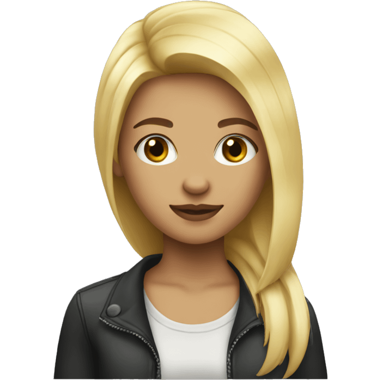 Girl with blonde wolfcut emoji