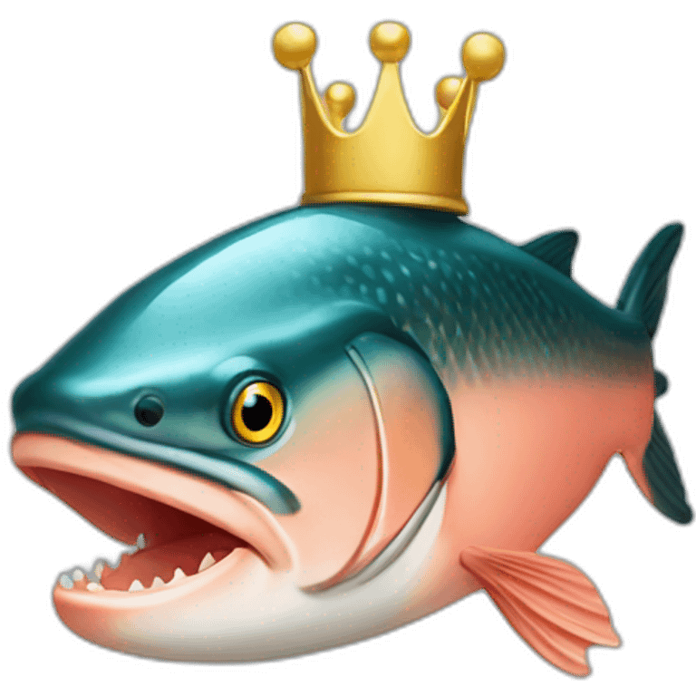 salmon with crown on head emoji