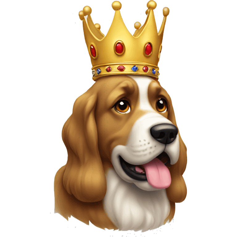 Big dog with crown ovaled on the bttom emoji