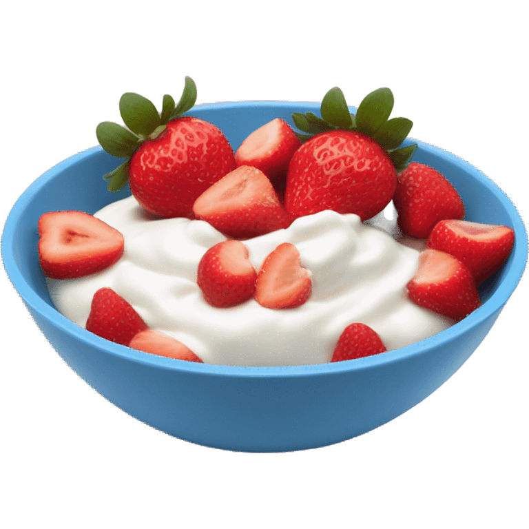 Yogurt bowl with sliced strawberries  emoji