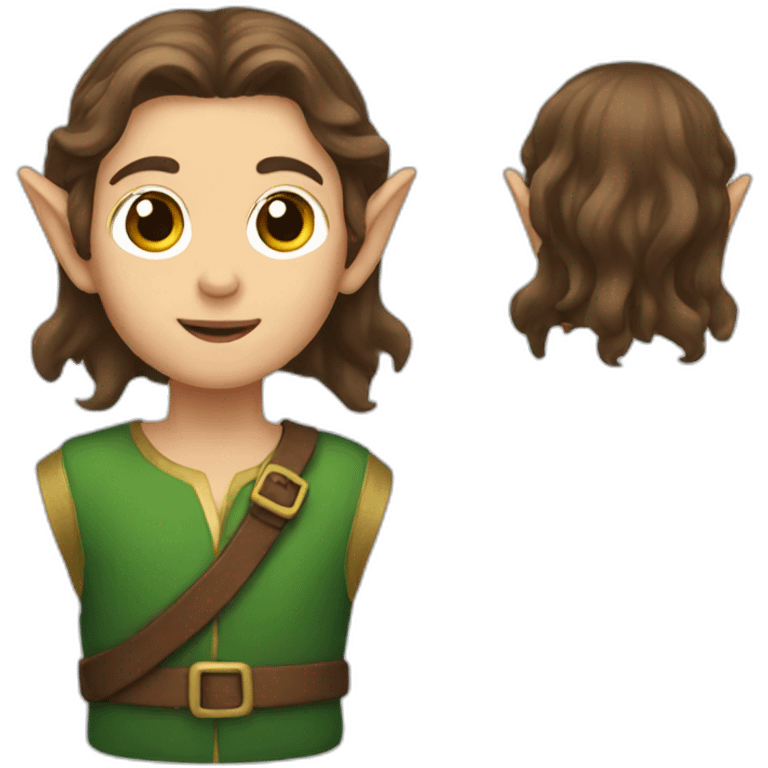 Elf with brown hair emoji