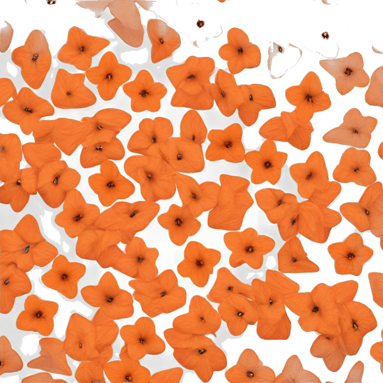 delicate petals resembling dry husks surrounding a brightly colored fruit-like center. Use shades of orange or reddish-orange for the petals and center to capture its vibrant look. Aim for instant recognition. emoji