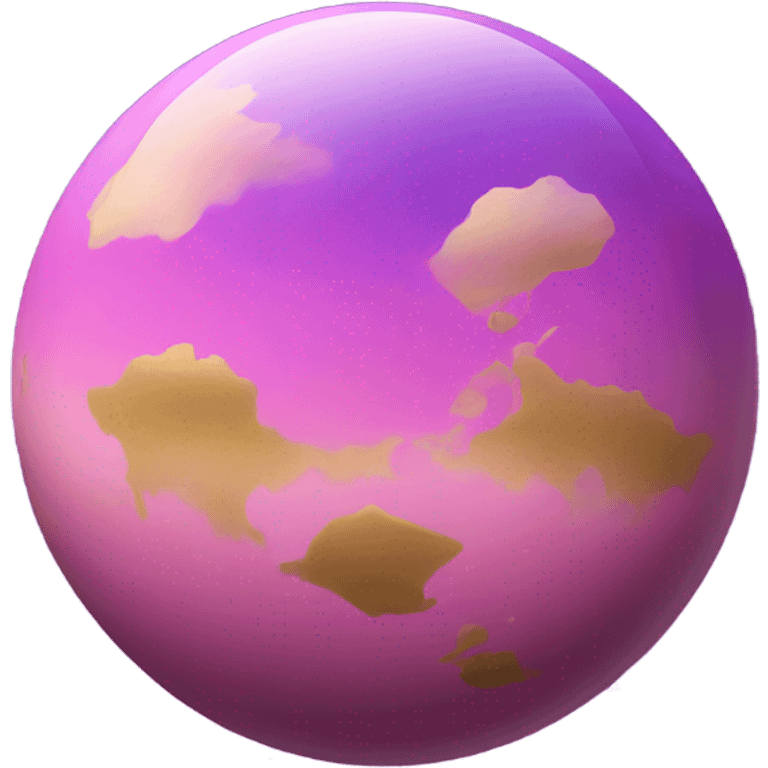 Beautiful planet, unique, aesthetic, pink and purple with a little golden  emoji