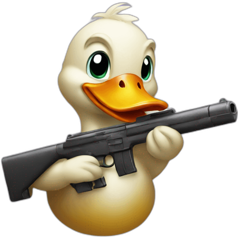 Duck with a gun emoji