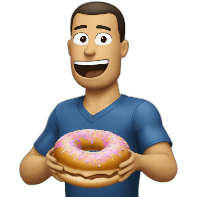 Ronaldo qui mange un donut avec homer simpson emoji