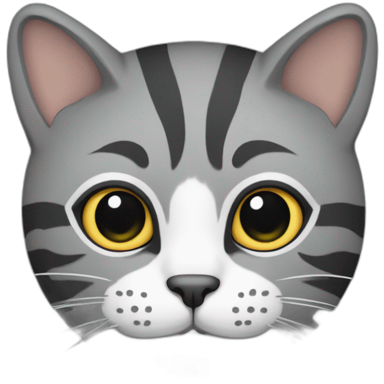 grey cat with stripes male emoji