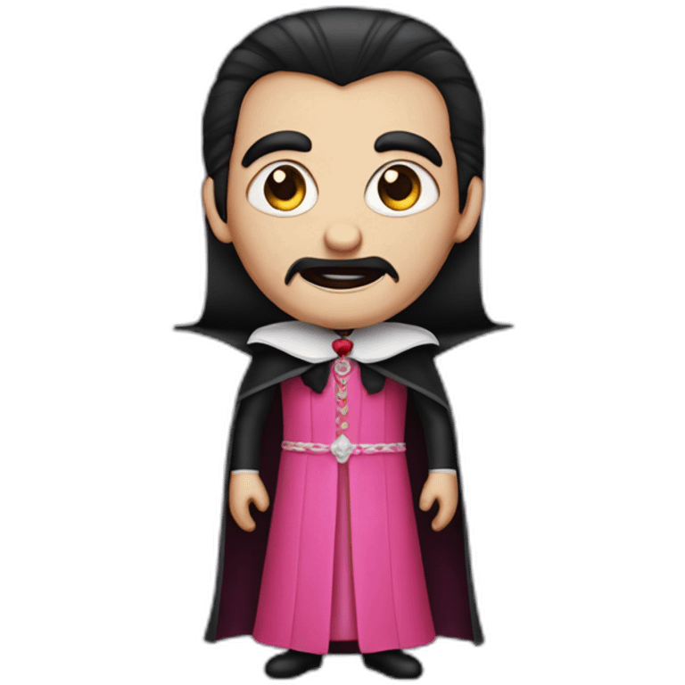 Dracula with pink dress emoji