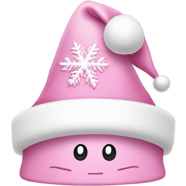 Light pink Santa hat with sparkly snowflakes  emoji