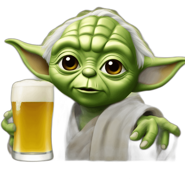 Yoda qui bois une bière emoji