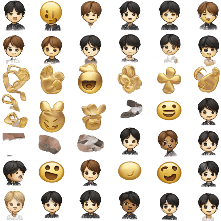 The famous Korean boy band BTS member Jungkook’s album golden logo themed emojis emoji