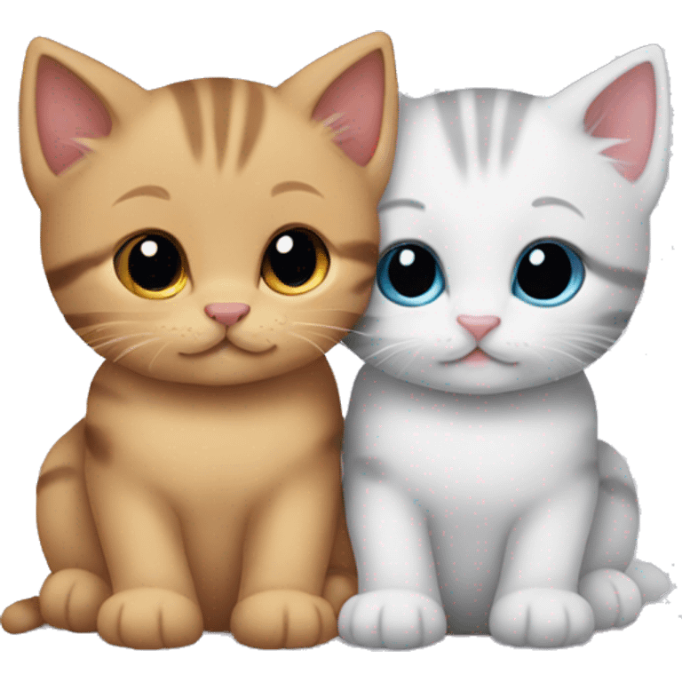 Cute kittens cuddling emoji