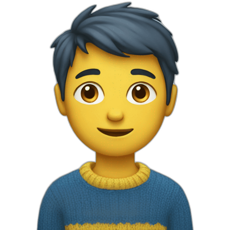 Boy in blue and yellow sweater emoji