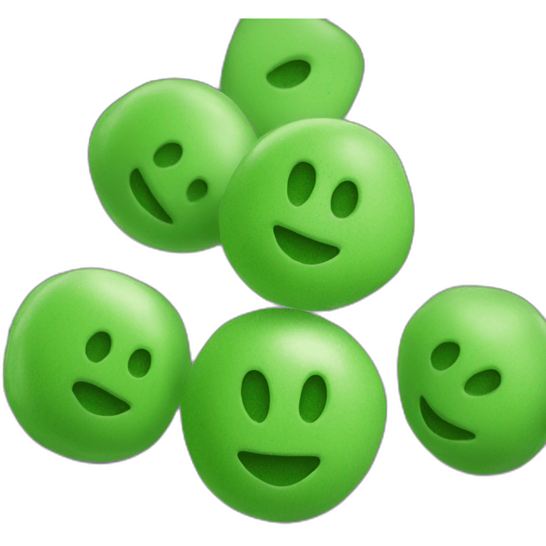 Smiley green gum drop candy emoji