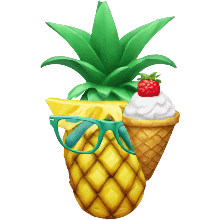 Pineapple with ice cream  emoji