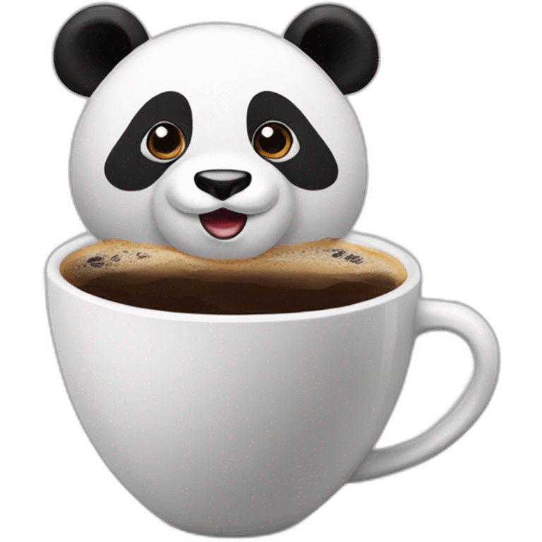 panda qui boit un café emoji