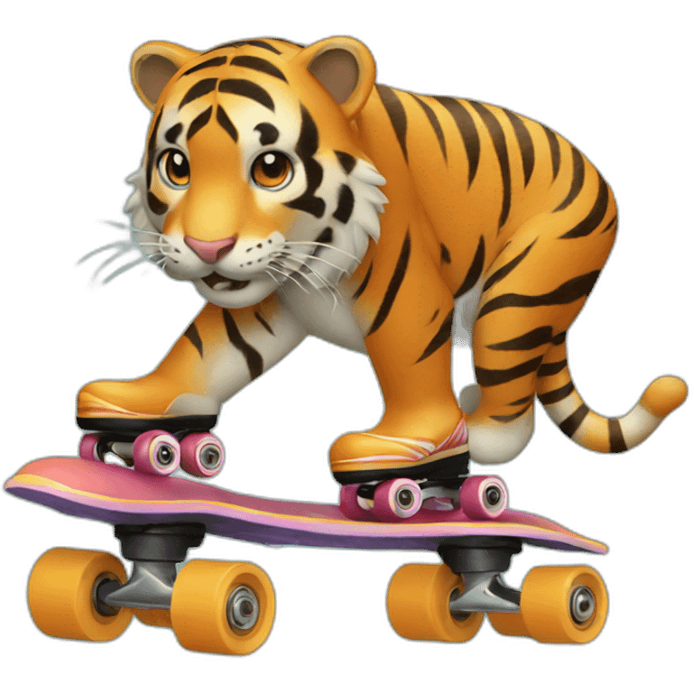 tiger on roller skate emoji