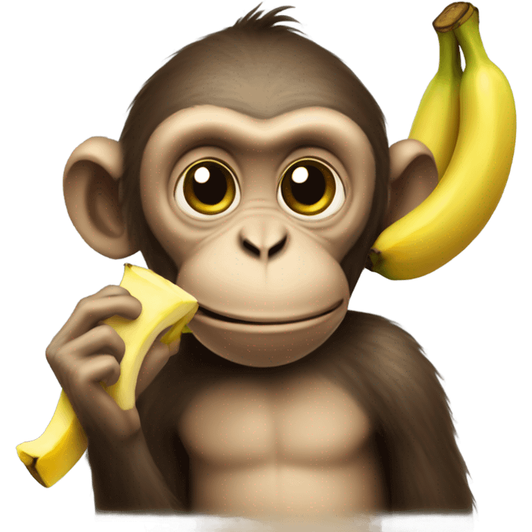 Monkey eating banana emoji