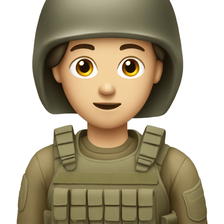 White email brunette soldier emoji